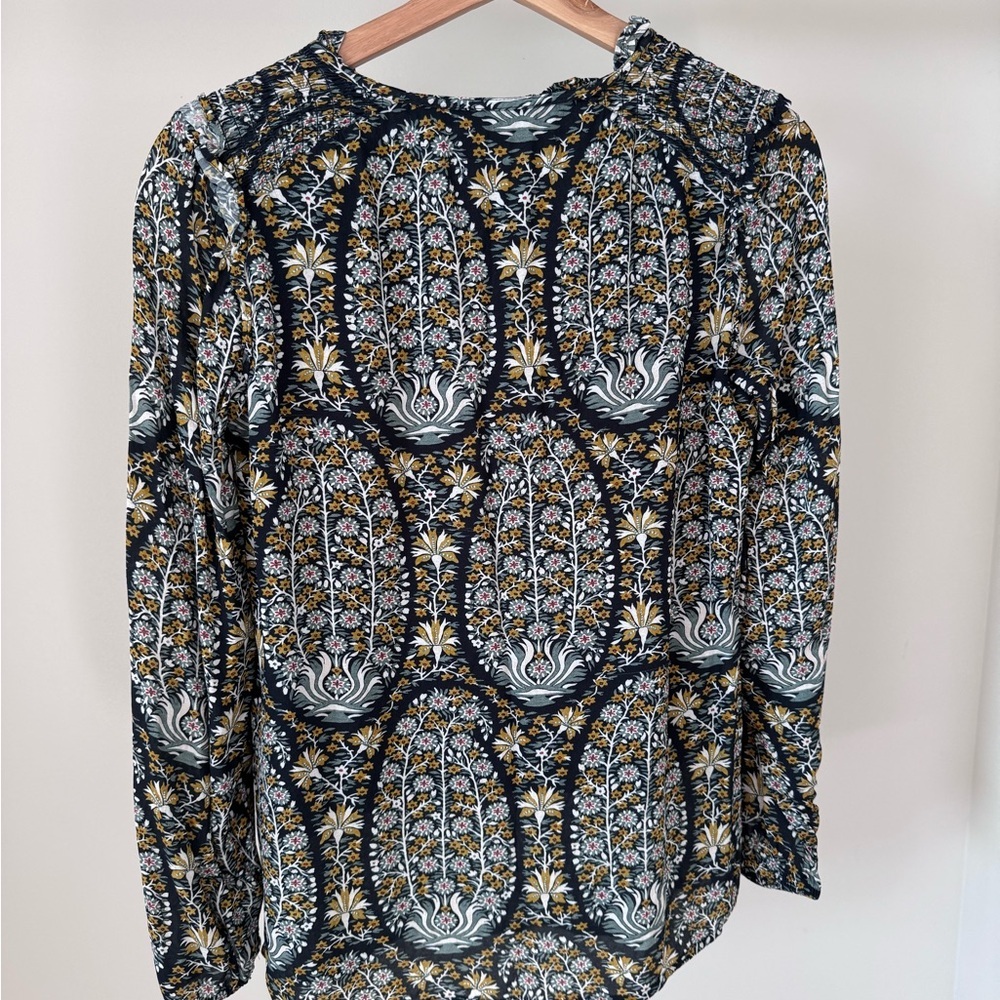 Spartina 449 Women's Blouse - Blue and Yellow Floral - Picture 3 of 5